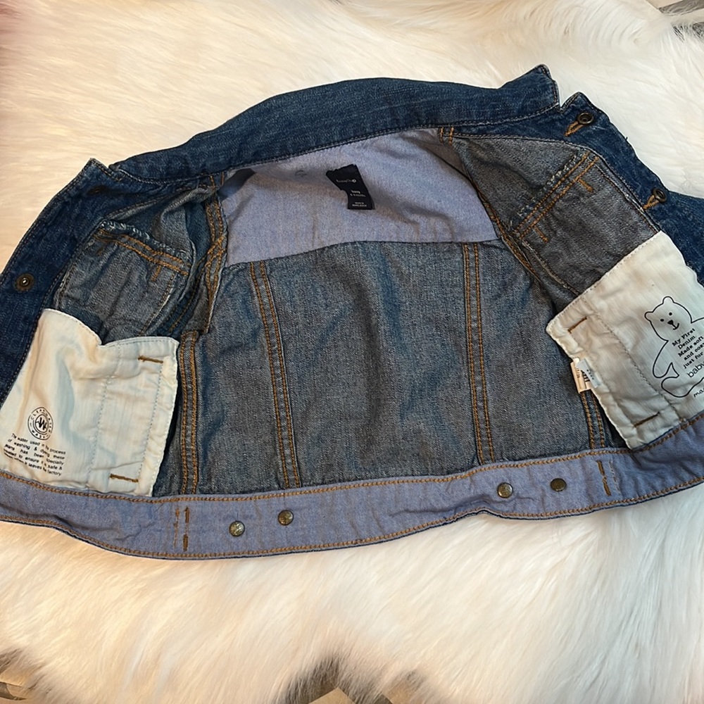 baby GAP denim blue jean jacket for baby 0-6mos EUC snap button close soft denim - Picture 8 of 8